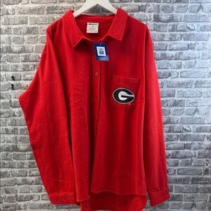 NWT Georgia‎ Bulldogs Red Button-Up Shirt